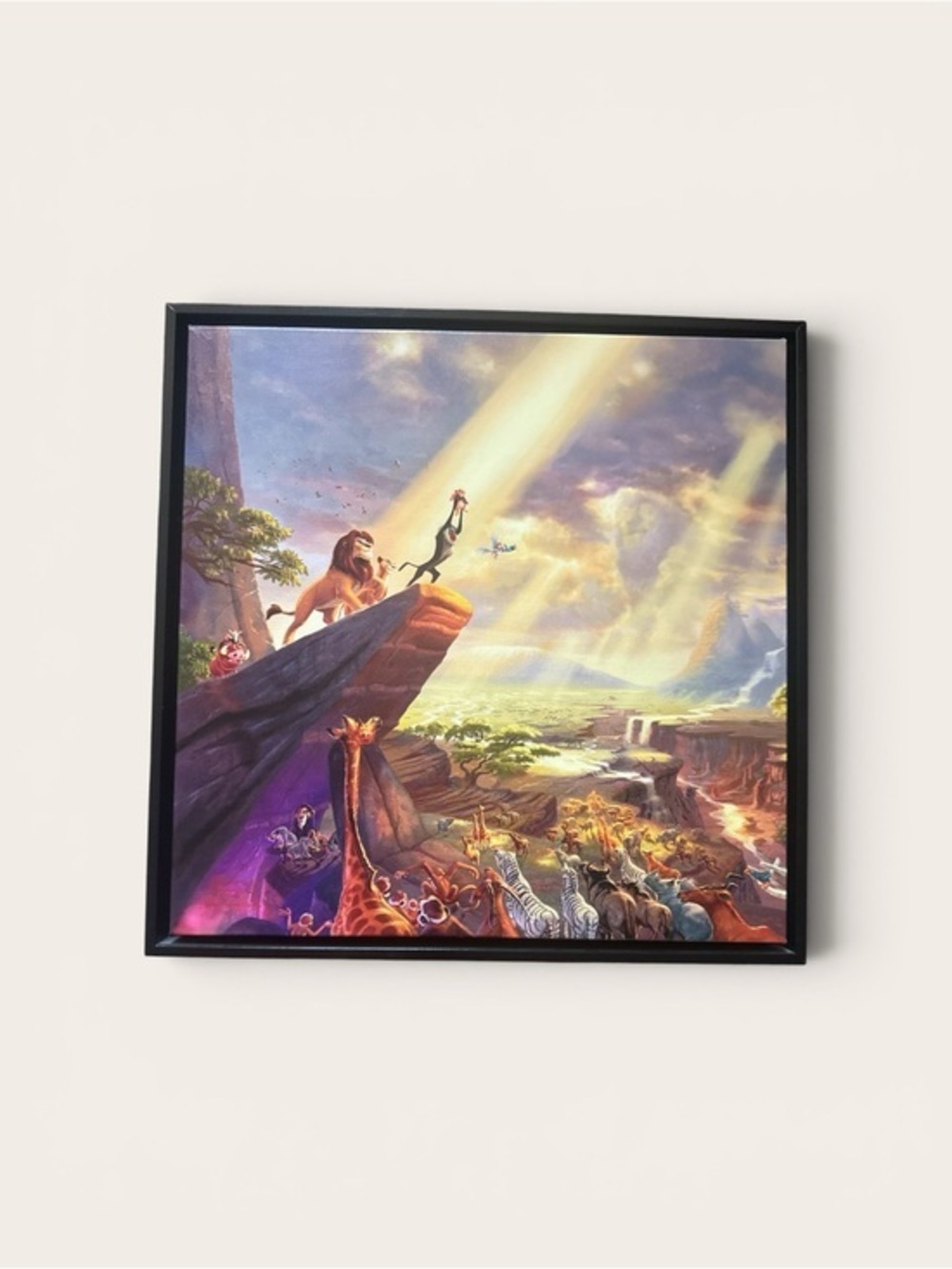 Thomas Kinkade Lion King Disney Collab Sunrise Print 14” X 14” Art Gallery Wrap